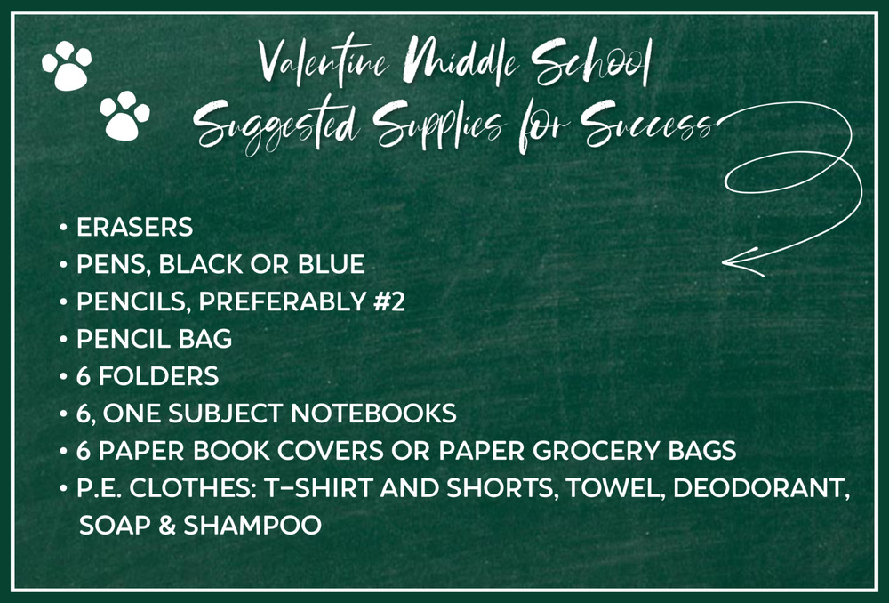 VMS Suggested School Supply List