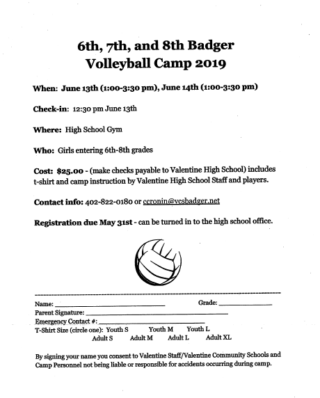 Volleyball Camp Registration