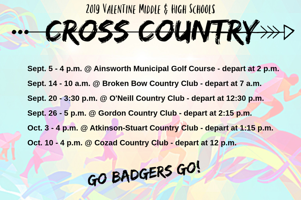 VMS & VHS Cross Country Schedule 2019