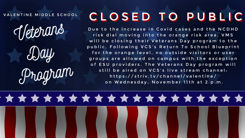 VMS Veterans Day Program Closed to Public
