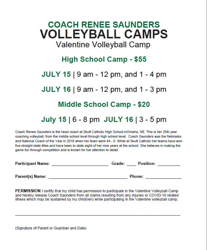 Volleyball Camp Registration Form
