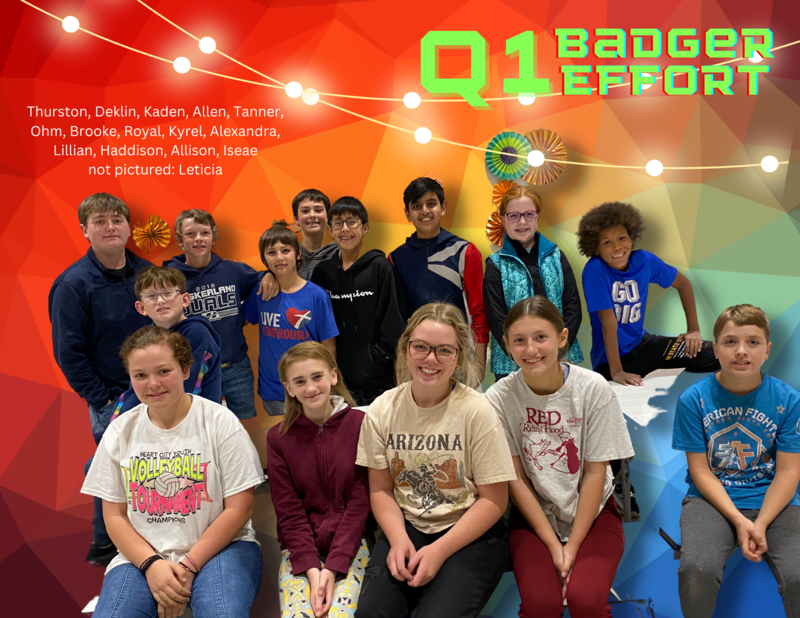 Vms badger effort awards 1st quarter 2022 2023 valentine community