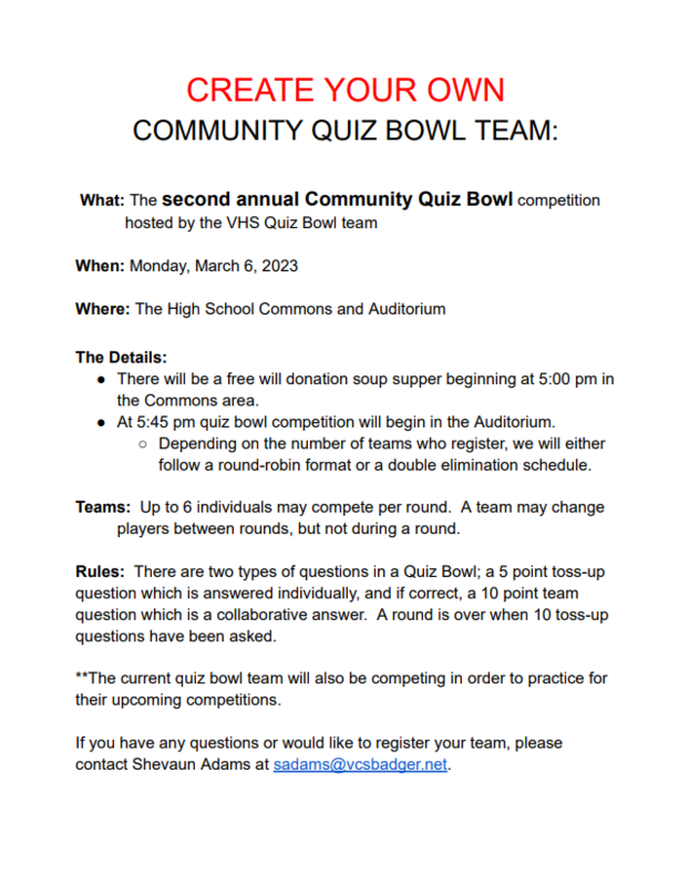 Quiz Bowl Invitation